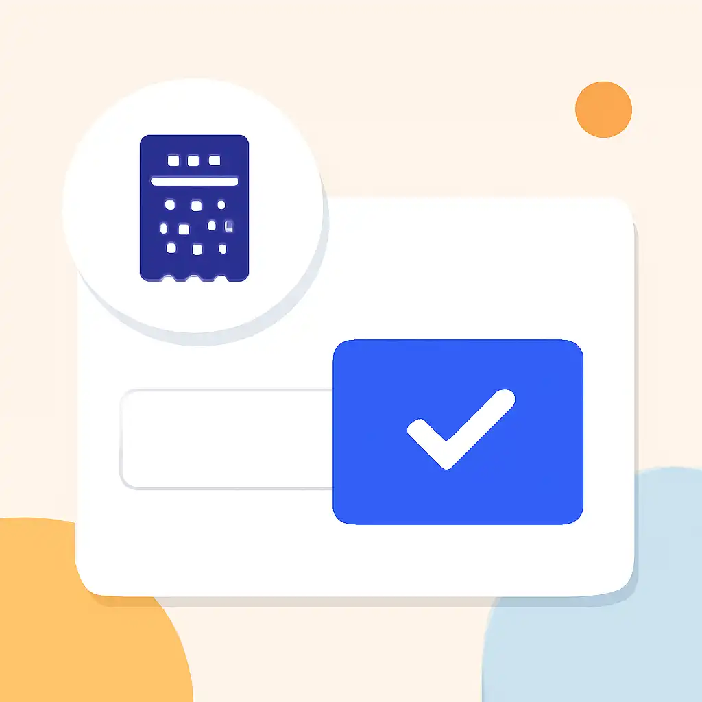 Close-up of button or form field for checking results
