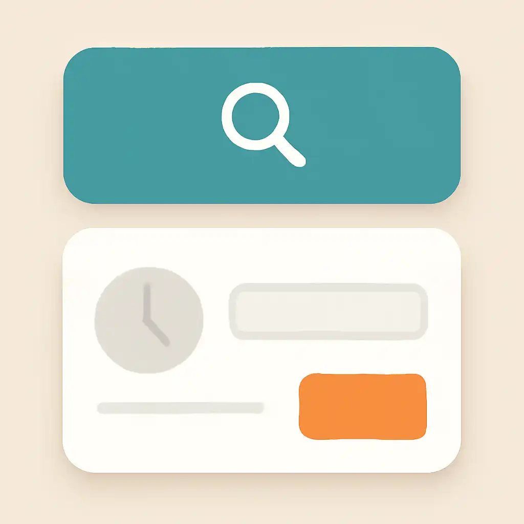 Close-up of button or form field for old results and finding