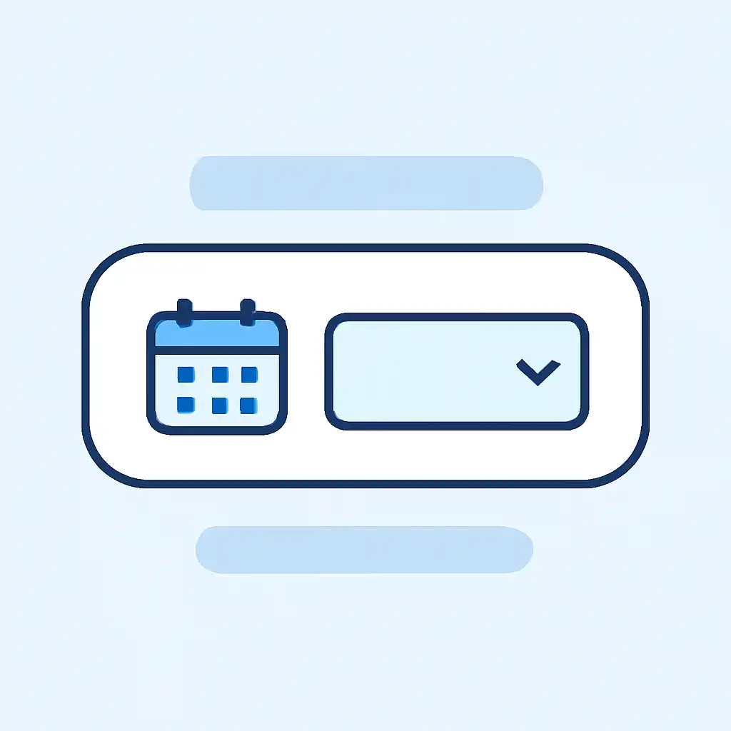 Close-up of button or form field for draw timings